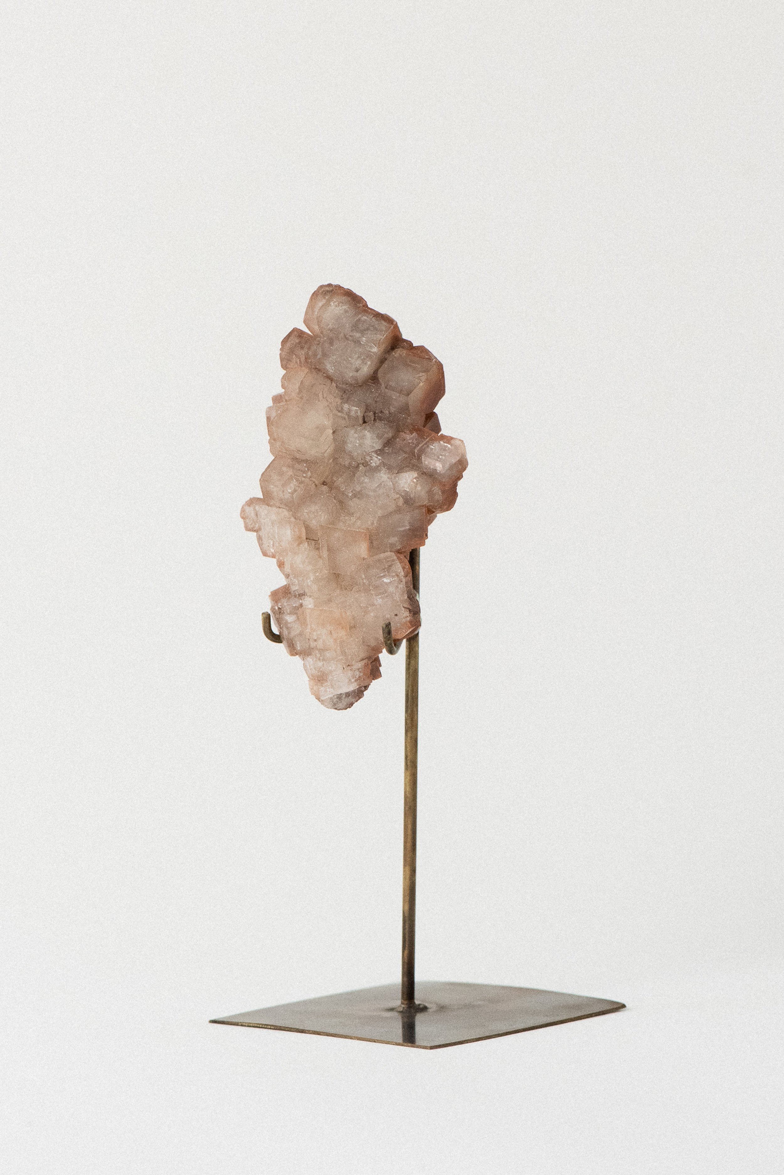 RED CALCITE ON STAND, VINTAGE