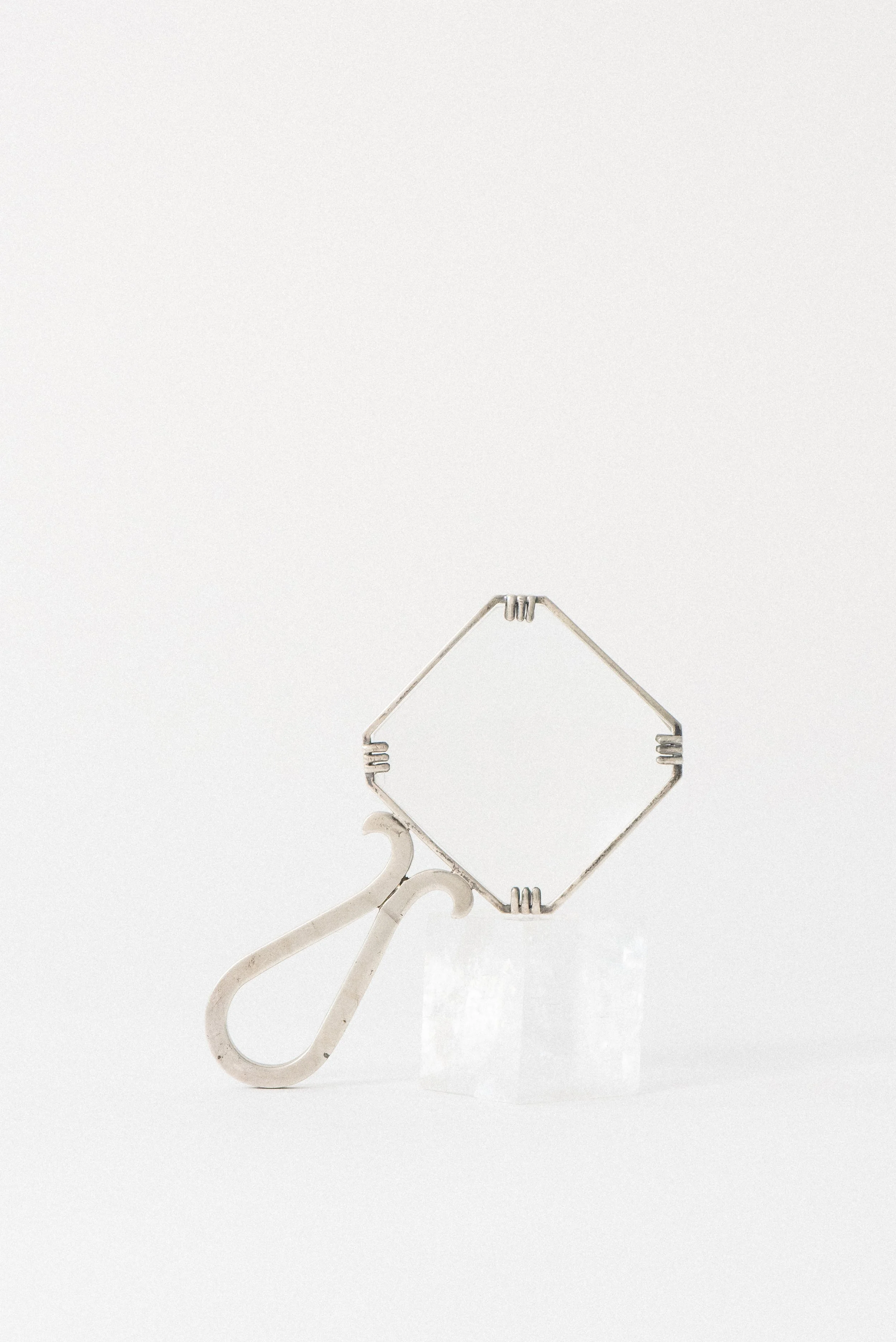 SILVER ART DECO MAGNIFYING GLASS, ANTIQUE