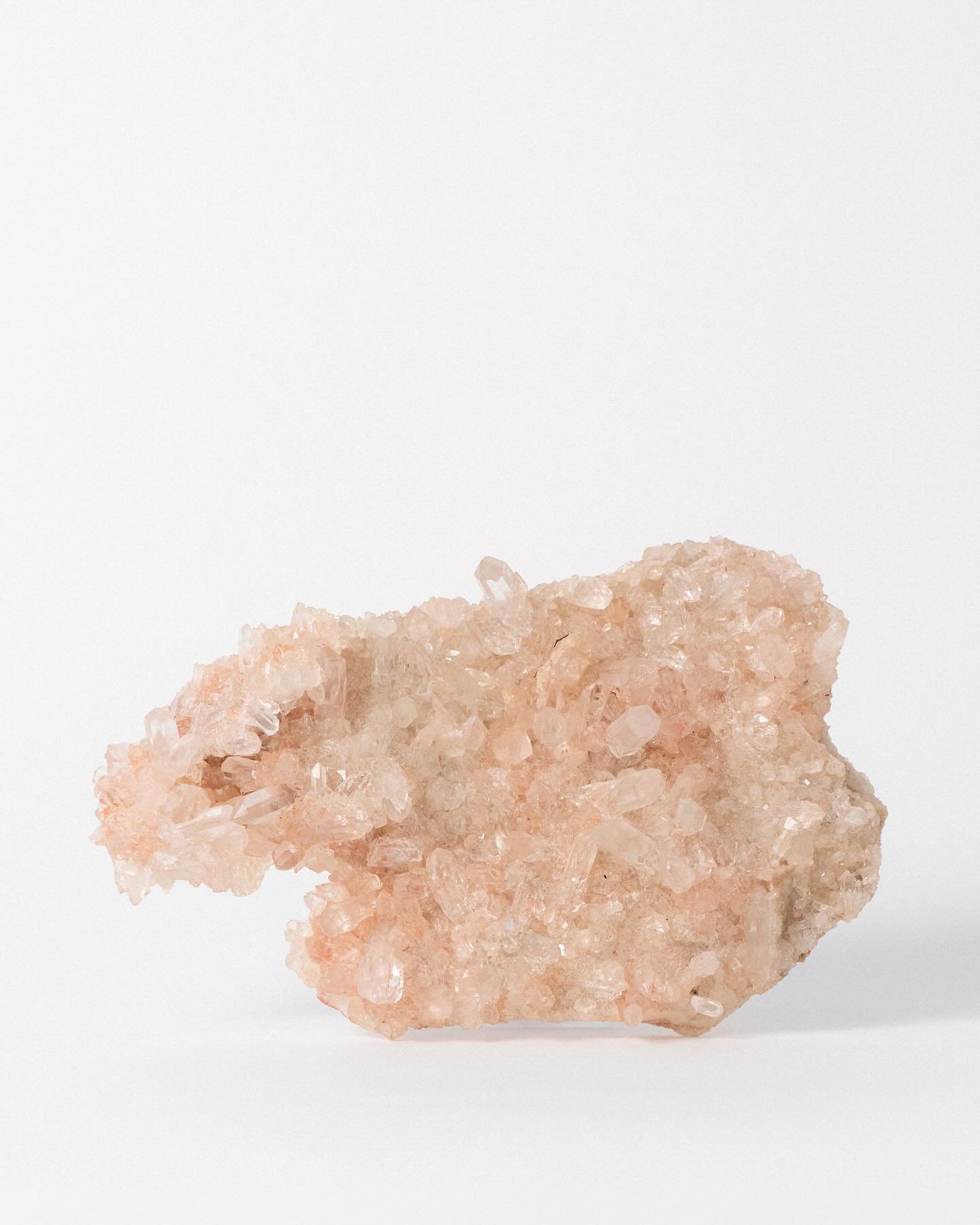 In the Shop &mdash; Samadhi Pink Himalayan Quartz cluster from Kullu Valley, Himachal Pradesh, India. There is nothing quite like the energy of this tinted peach quartz. It is soft, ethereal, and transporting.

#pinkquartz #himalayanquartz #pinkhimal