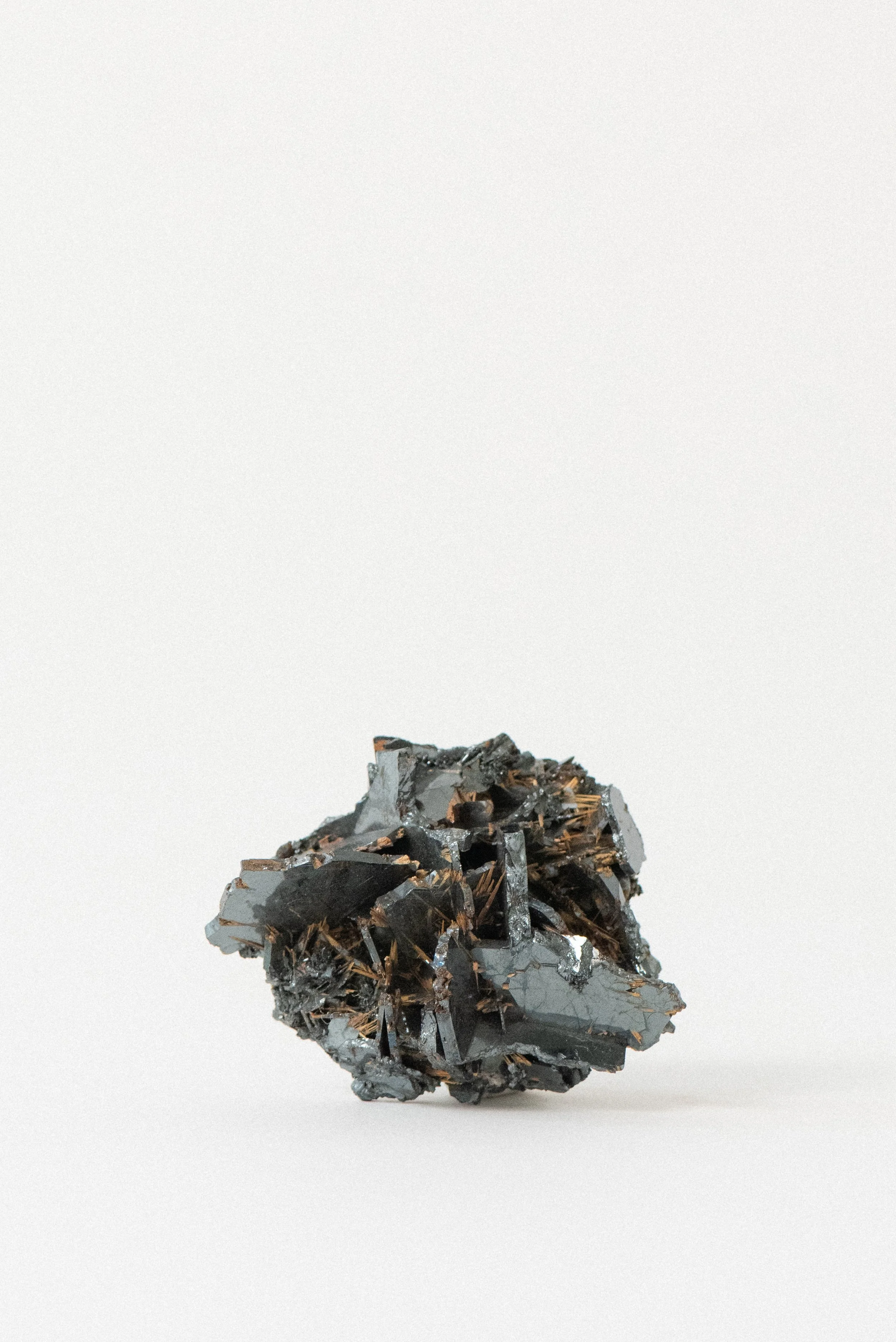 The Anchor — Vintage Hematite Rose w/ Gold Rutile, Brazil