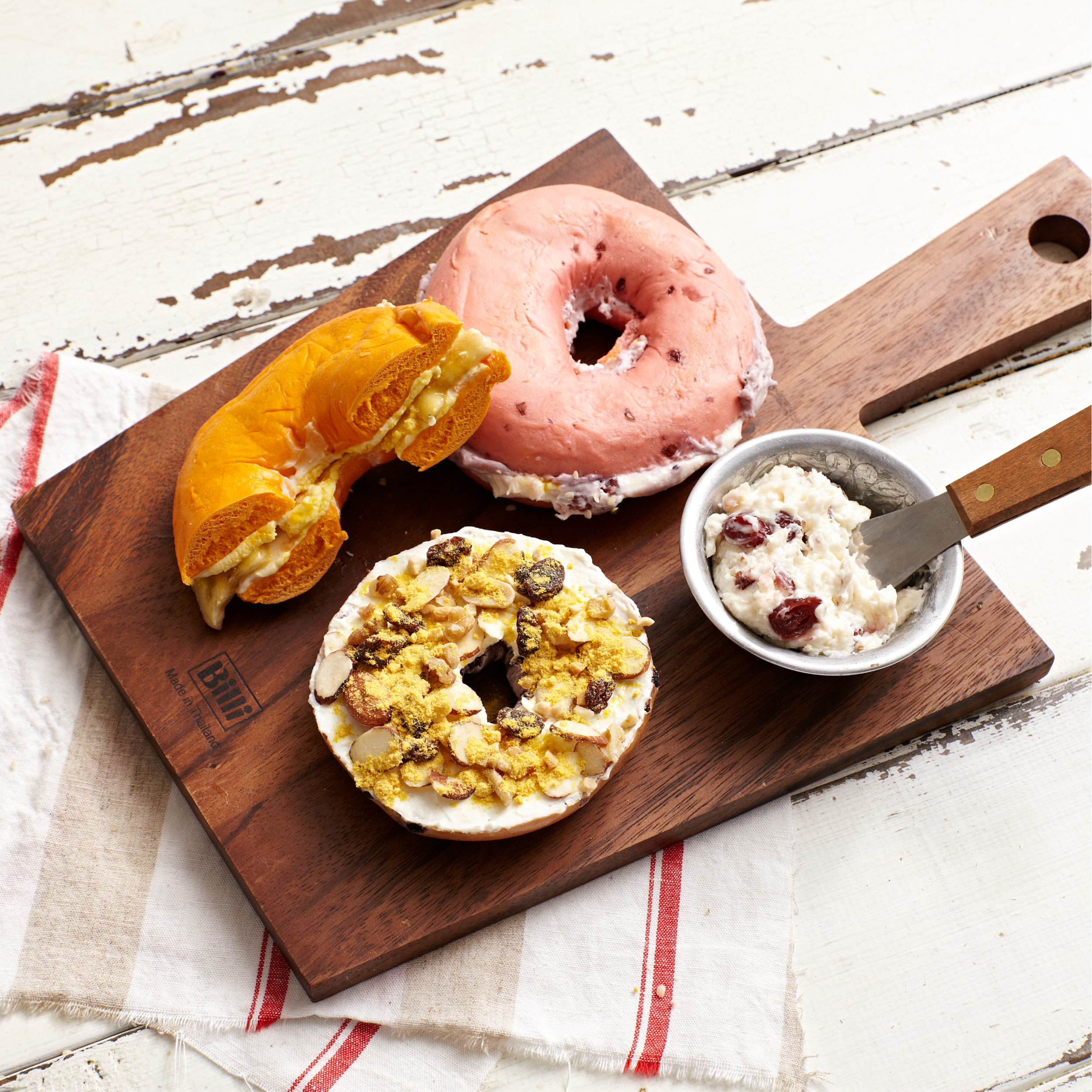 SeaBerry® (Sea Buckthorn) Fruit Powder applied to bagel 2