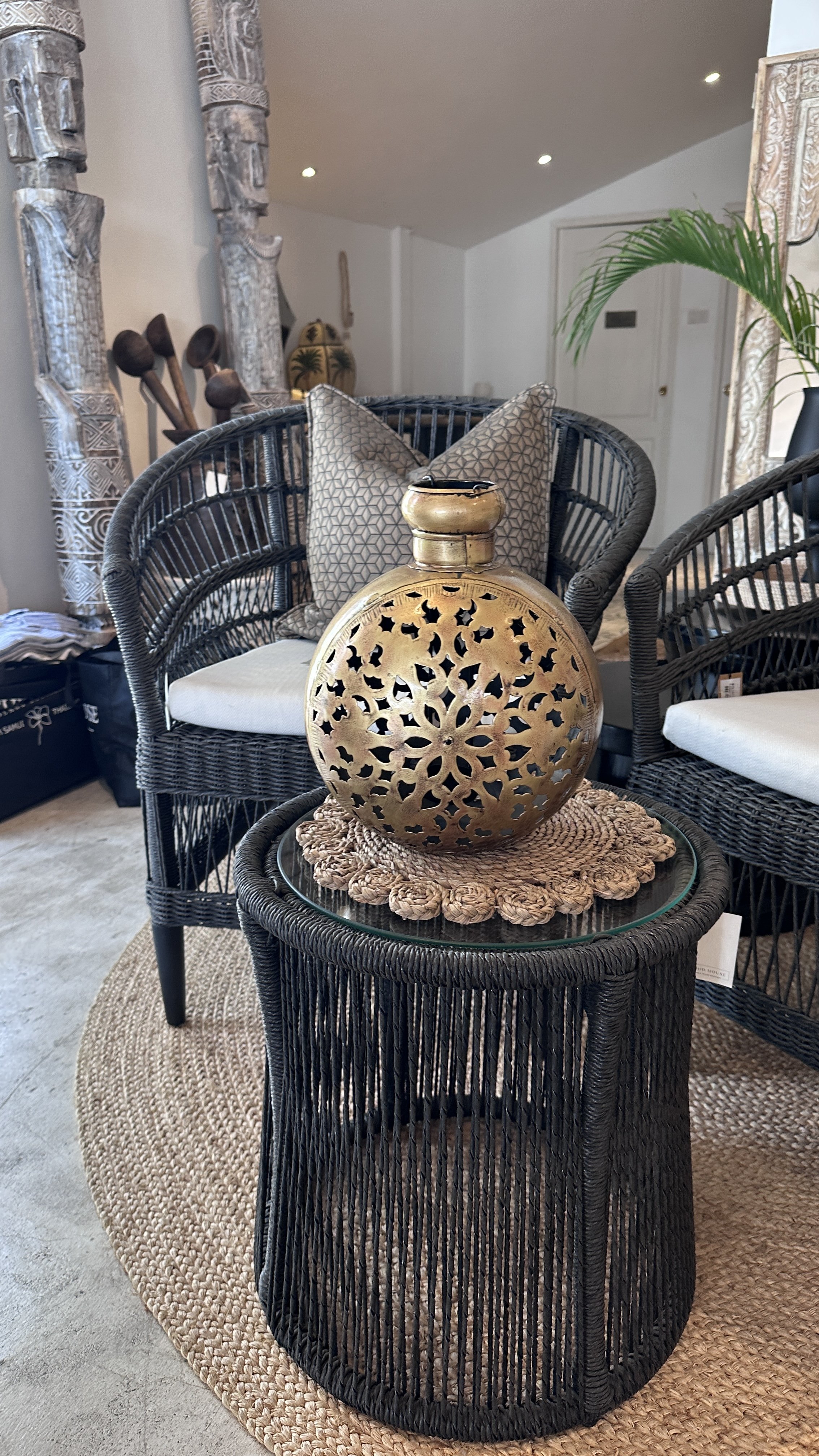 Brass Candle Lantern Round