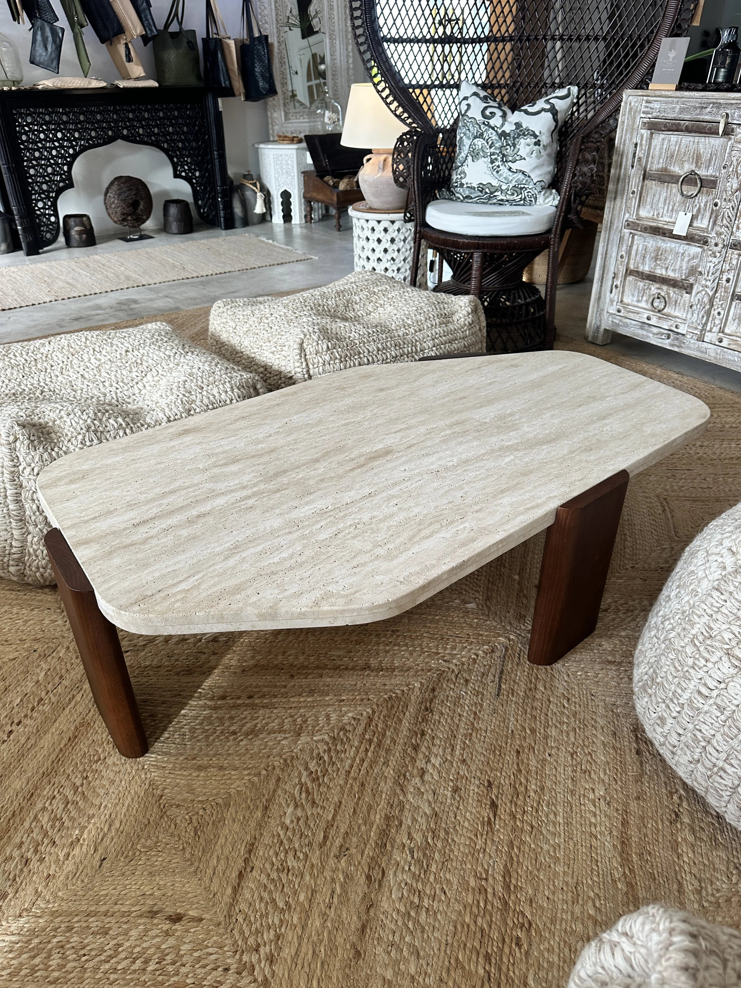 Elegant Travertine Coffee Table