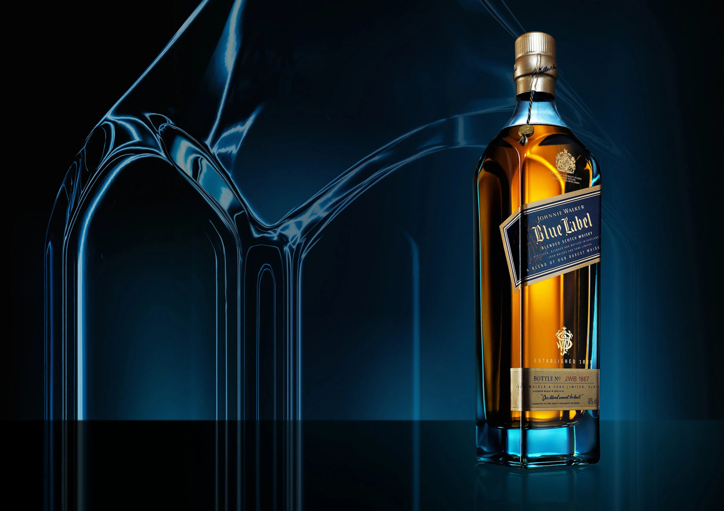 Johnnie walker blue bottle