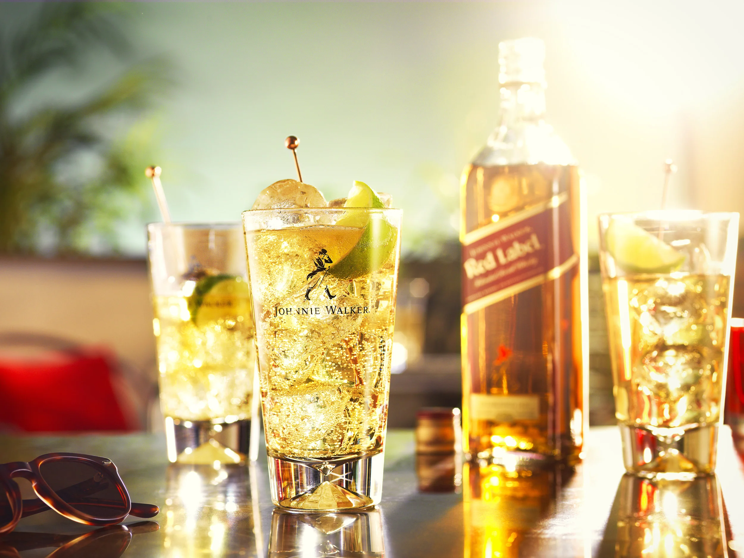 Johnnie walker red lime and ginger