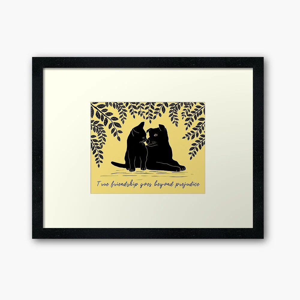 Cat and Dog True Friendship Illustration