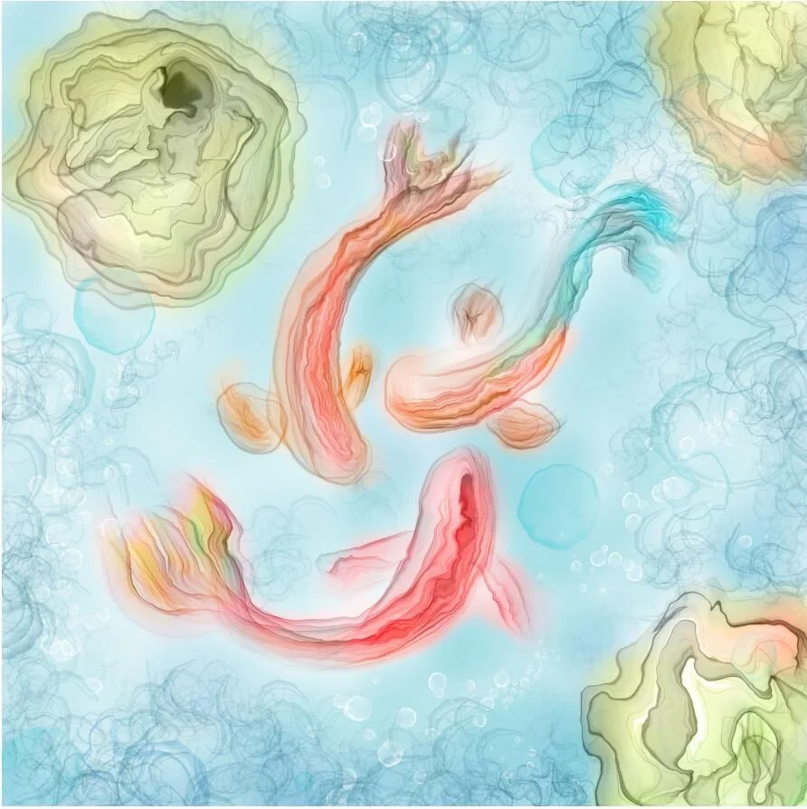 Koi Fish in a Tranquil Pond