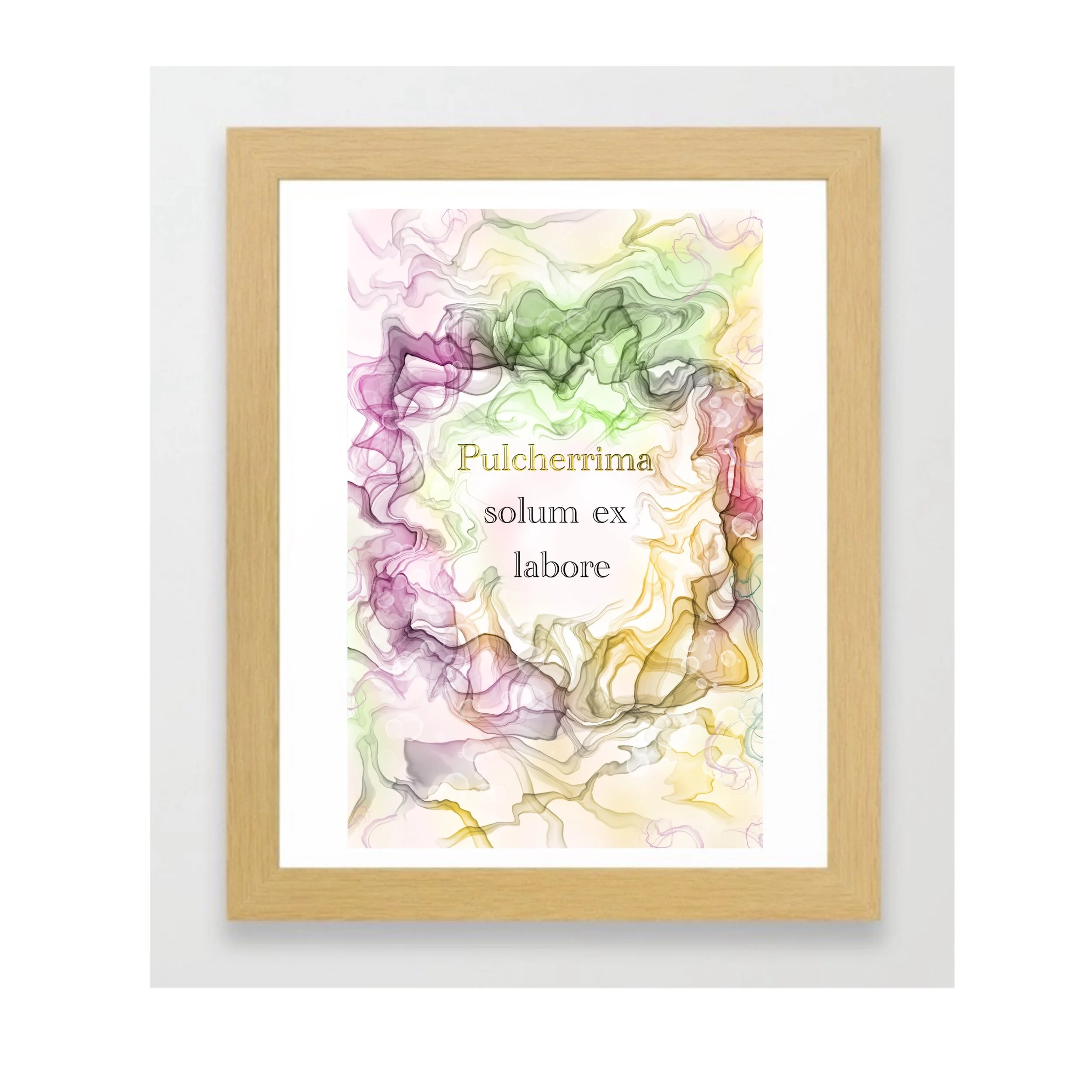 Latin Quote with alcohol ink twirls
