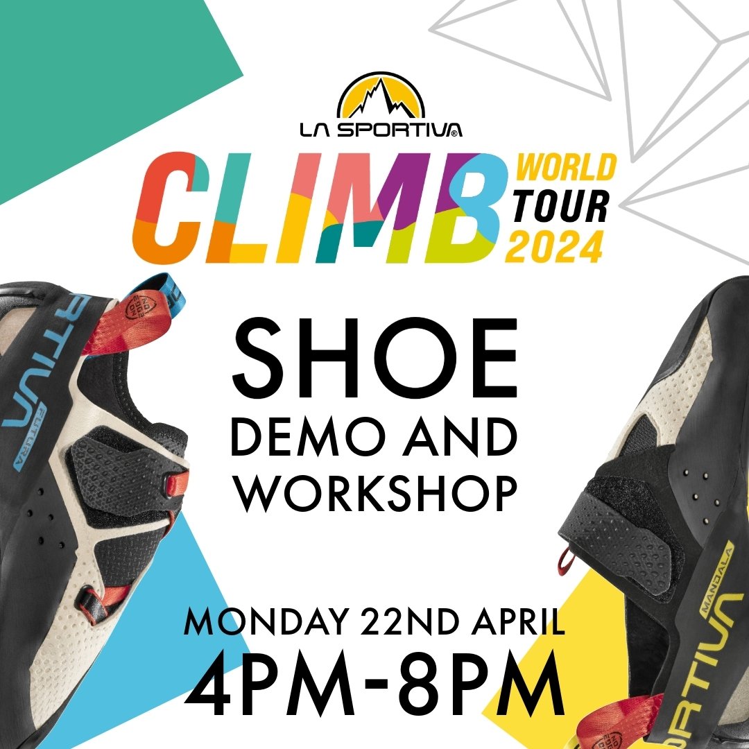 On Monday the 22nd April we are very excited to be hosting the La Sportiva No Edge Climb World Tour!

We will have the team from La Sportiva here with a demo fleet of the brand new No Edge shoes, including the hotly anticipated Mandala. You can try o