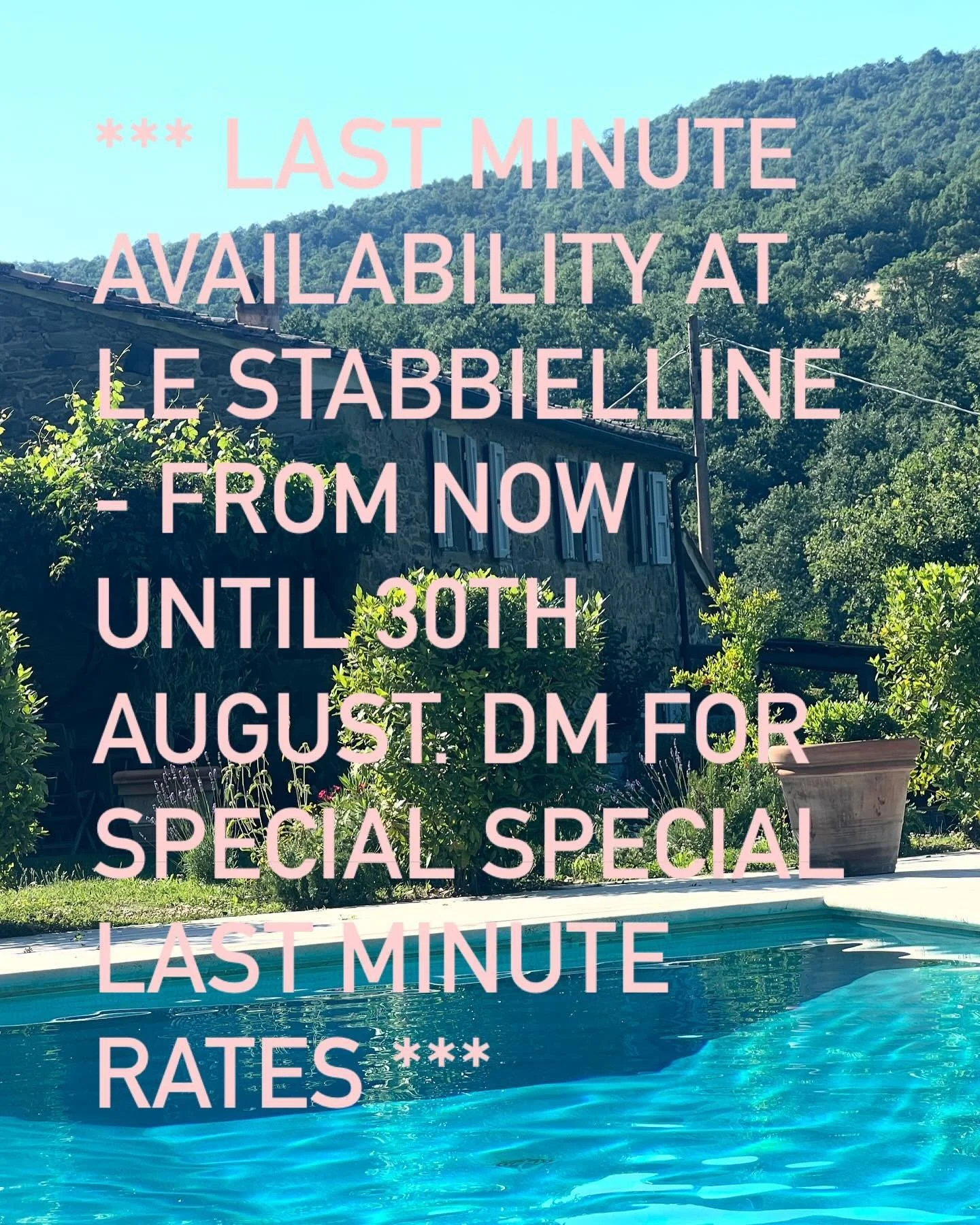 Last minute hols needed? Special special rates for @lestabbielline THIS august. #lastminute #summerhols