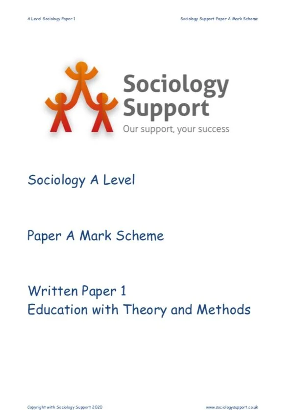 Education with Theory and Methods paper and mark scheme