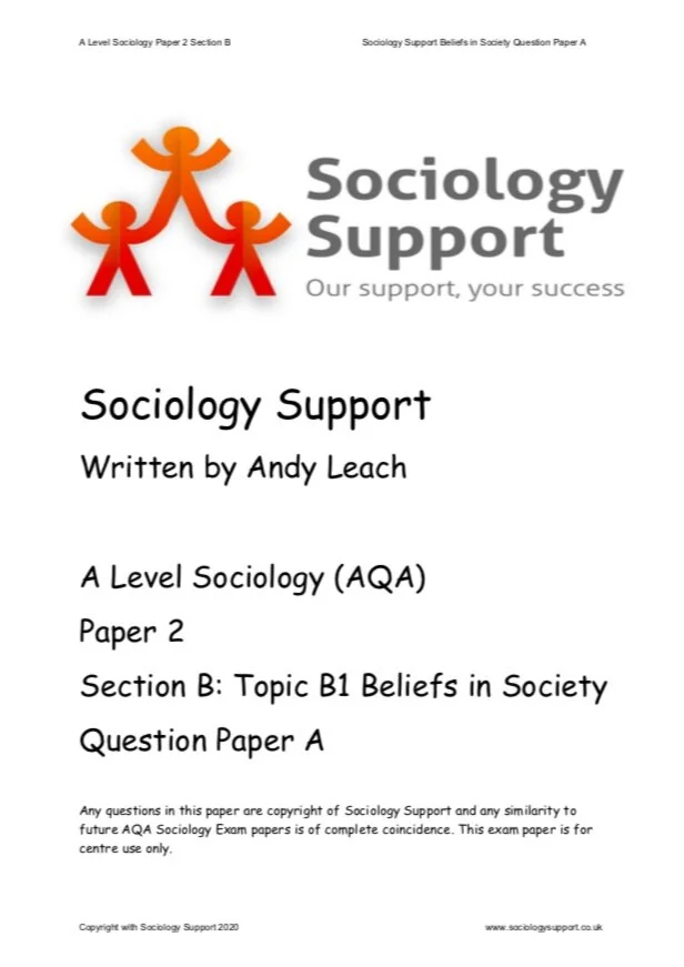 NEW: Beliefs in Society question paper and mark scheme