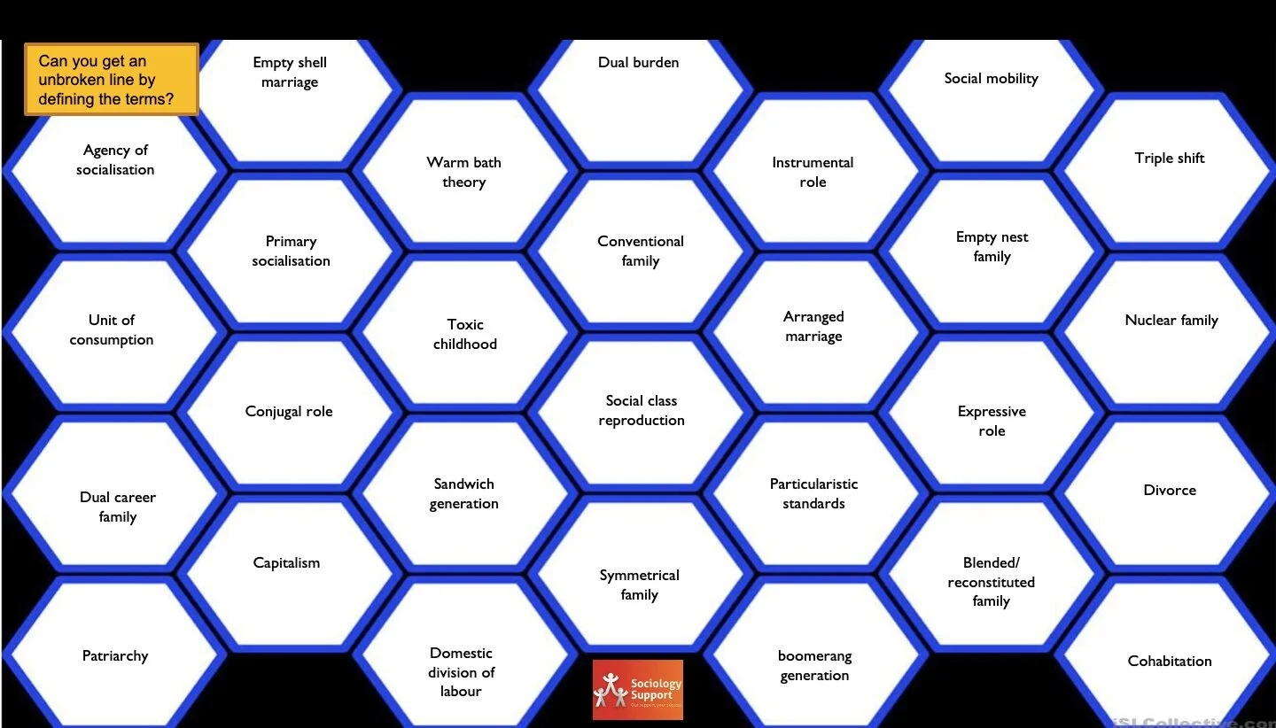 Blockbuster families key term activity