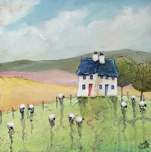 Pastel Pair 40x40cm in 60x60cm frame