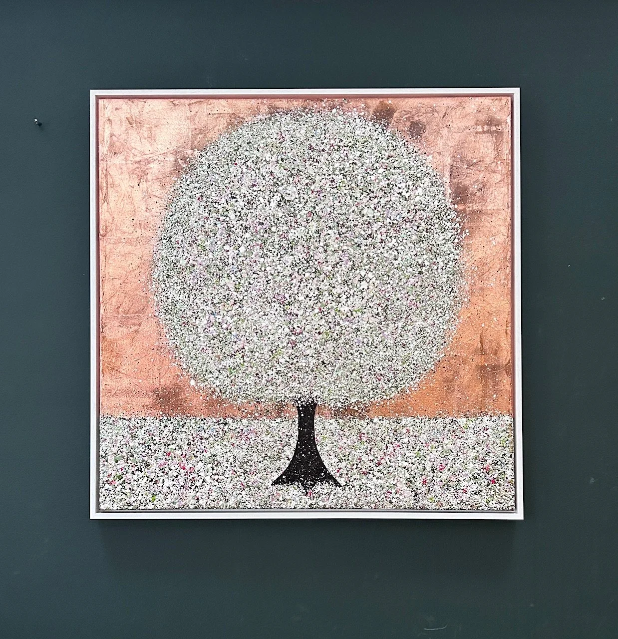 Gentle Daydreams 76x76cm framed in white