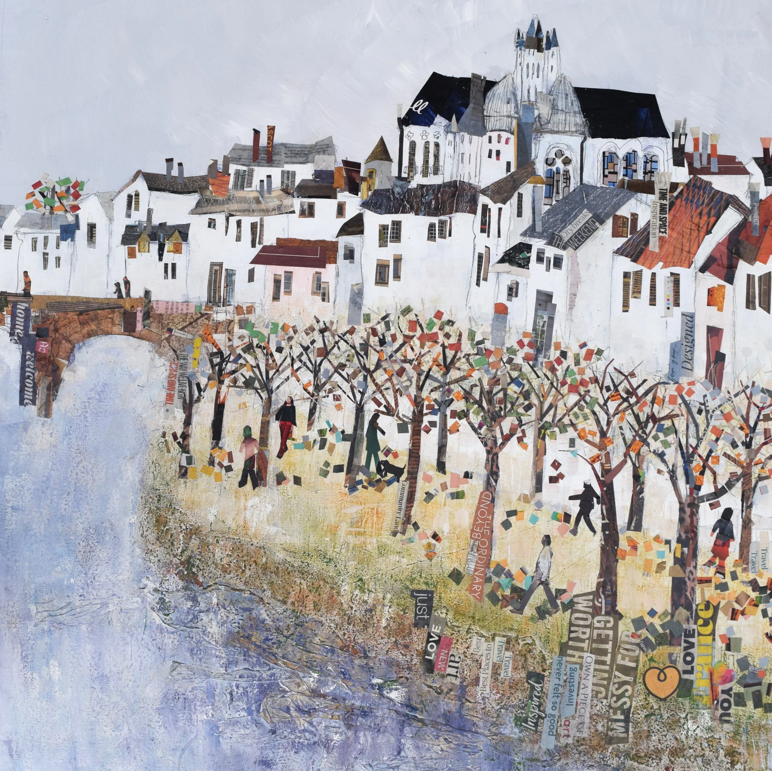 A walk in the park - never felt so good Mixed media & collage 80x80cm £997.JPG