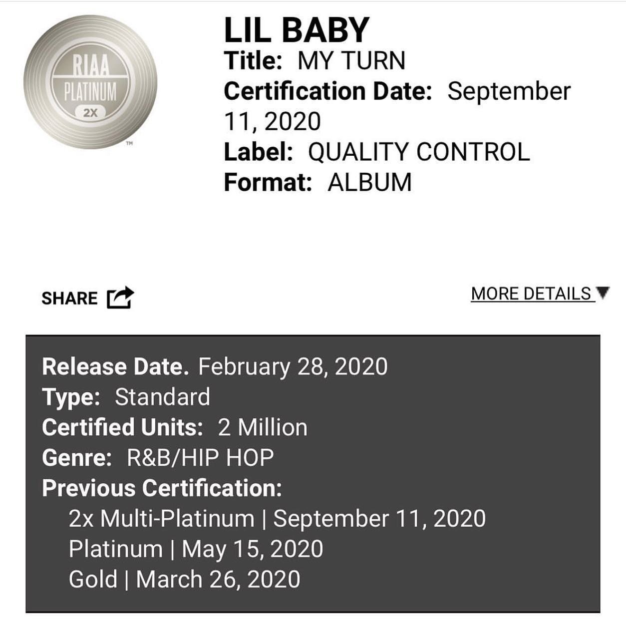 Congrats @lilbaby_1 @twysted_genius 2x Platinum 💿💿