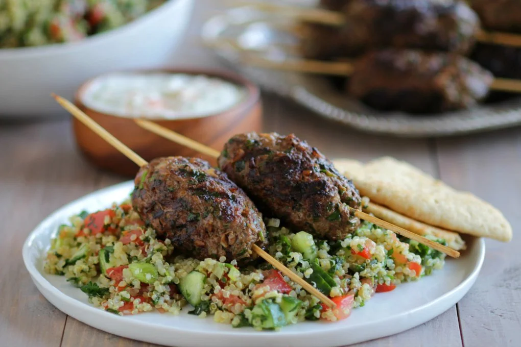Lamb Kofta Kebabs and Three Quinoa Tabbouleh