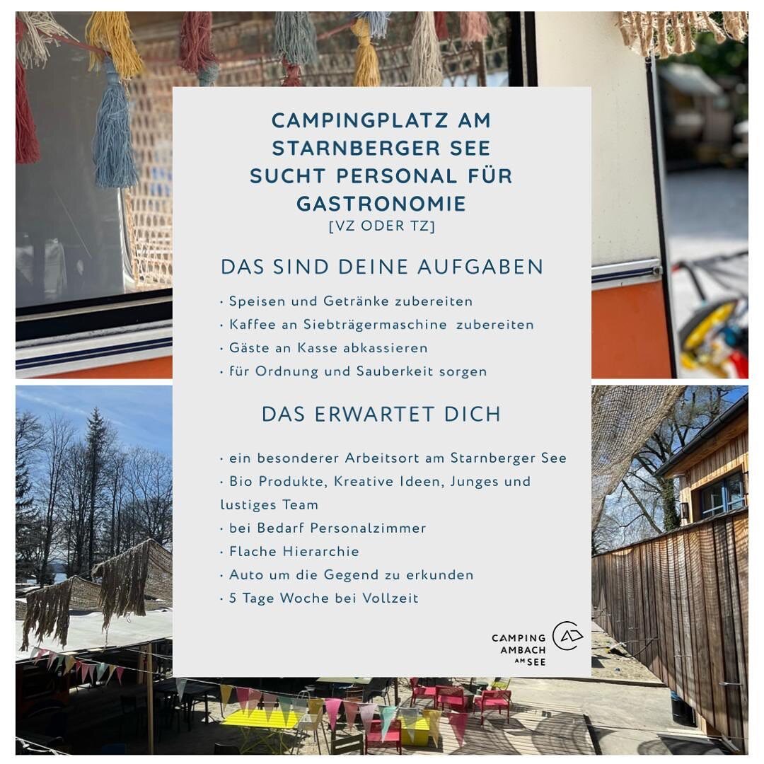 WIR SUCHEN VOLLZEIT/TEILZEIT KR&Auml;FTE 
&bull;
#job #wirsuchendich #vollzeit #teilzeit #starnbergersee⛵️ #camping #schwaiblbar 
&bull;
@campingambach