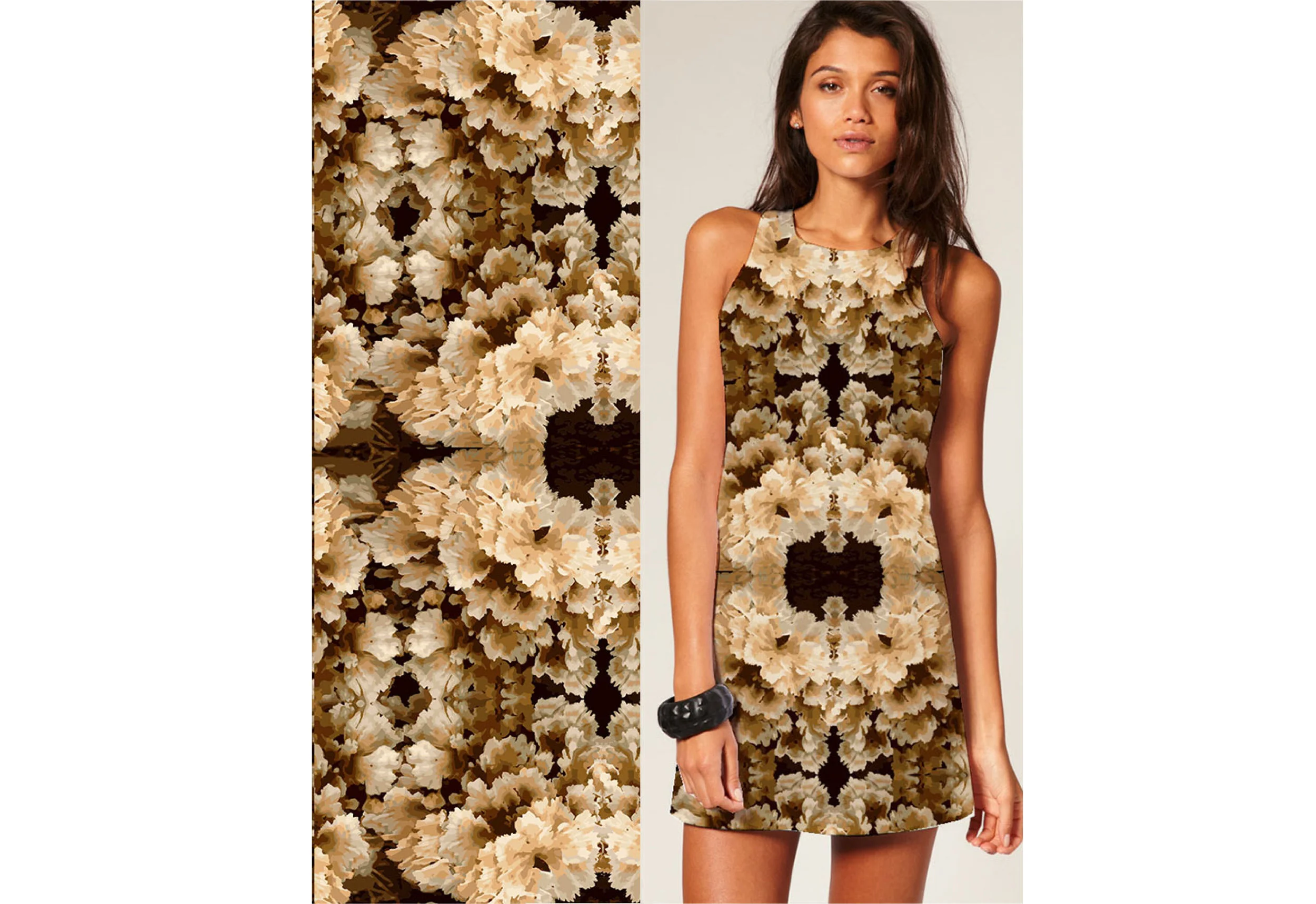Layers of Open Faced Mushrooms Create a Lush Floral Pattern.