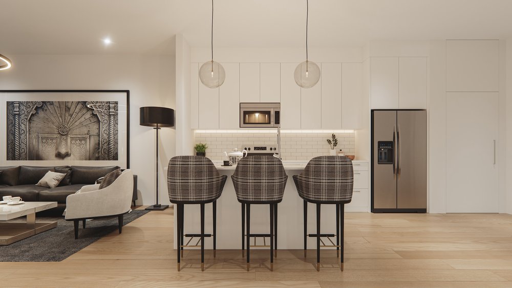 MYNE Condos Calgary Truman Homes Yolevski Interior Suite Living Kitchen Rendering Image 4.jpg