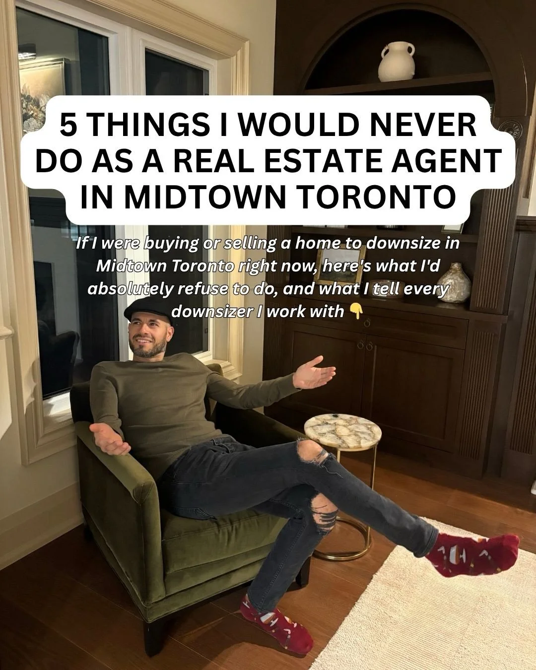 5 things I&rsquo;d never do as a Midtown Toronto real estate agent. 👇

If I were downsizing in Midtown right now, here&rsquo;s what I&rsquo;d refuse to do. And what I tell every downsizer I work with.

1. Skip the one thing that matters most just to
