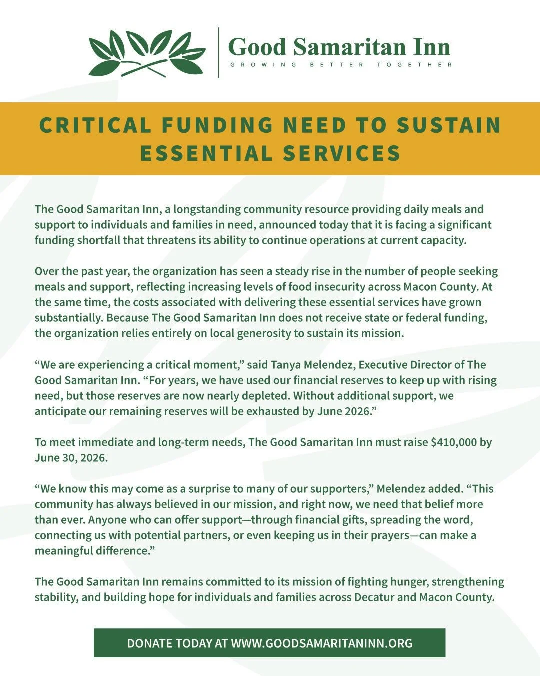 Over the past year, we&rsquo;ve seen a continued rise in the number of neighbors coming through our doors for meals and support. Food insecurity in Macon County is growing, and the need has never been greater. At the same time, the cost of providing 