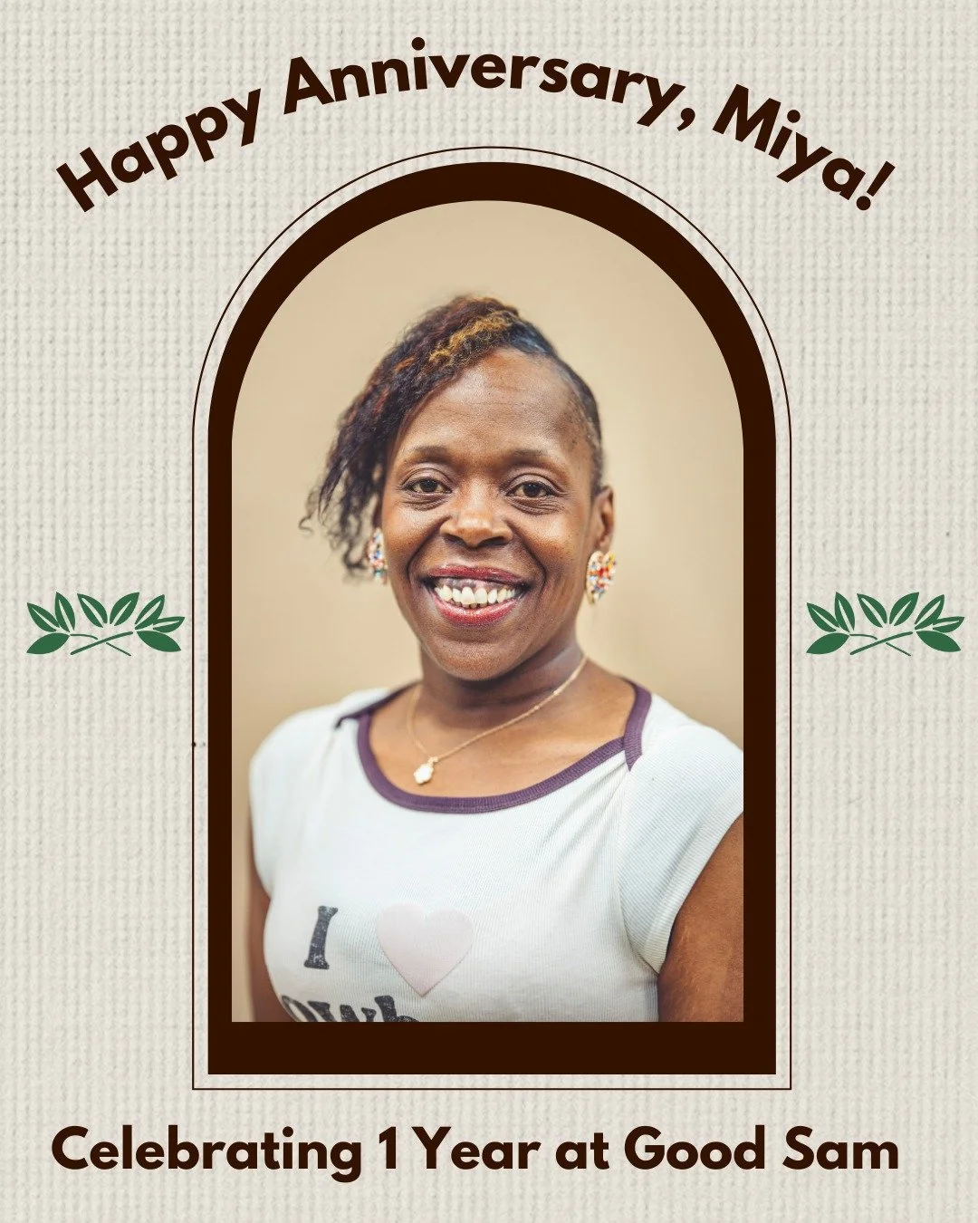 Happy 1st Anniversary, Miya! 💛

We are grateful for the steady, compassionate presence you bring to our dining room each day. Your kindness sets the tone, offering comfort and calm to our guests and creating a welcoming space for volunteers to serve