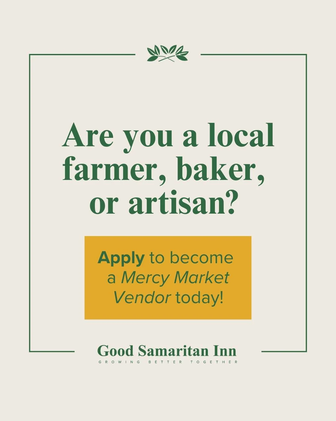 Mercy Market: Winter Edition has wrapped up, and we&rsquo;re excited to turn our focus to summer!

Our regular-season Mercy Market begins on the first Saturday in June and runs through October 10. The market is dedicated to bringing locally grown pro