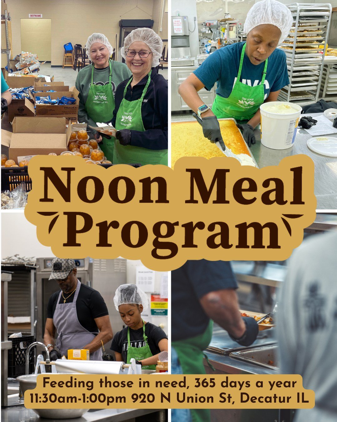 Good Samaritan Inn has been providing a hot, nutritious meal to the Decatur community for 43 years. 

If you are hungry, we are here to help. 

Open today, and every day, from 11:30am-1:00pm.