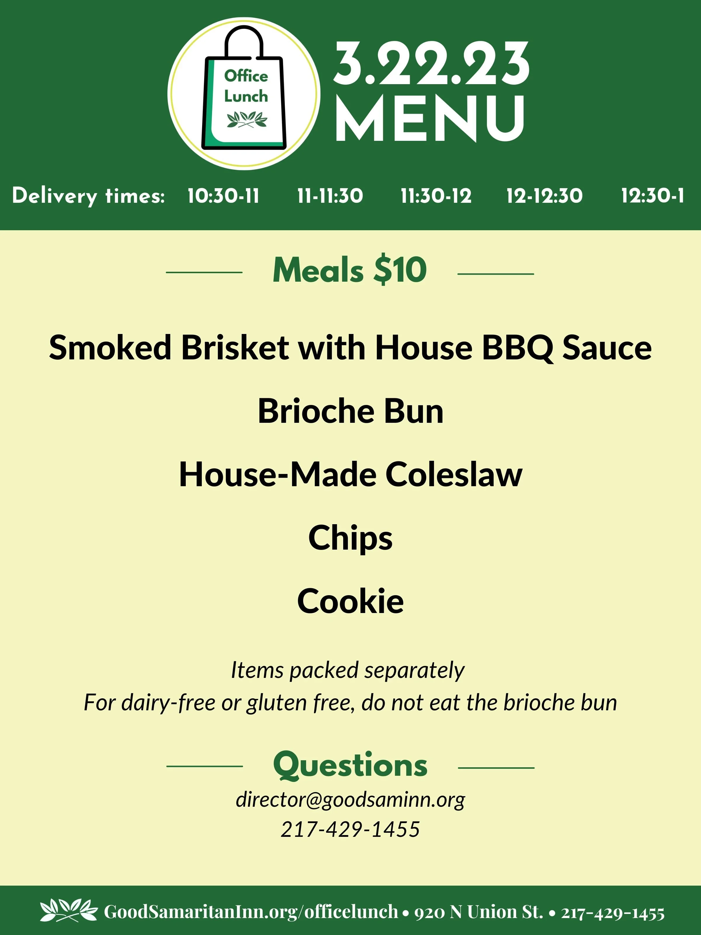Office Lunch — The Good Samaritan Inn