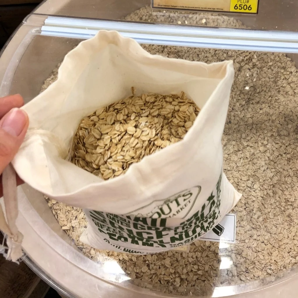 Bulk purchase options are eco-friendly and cost-efficient only if the food is non-perishable, such as this oatmeal.