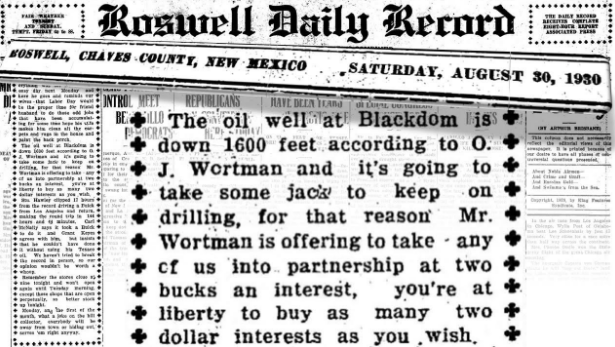 Image by Timothy E. Nelson | The Blackdom Oil Company in Business after the great crash. 1930