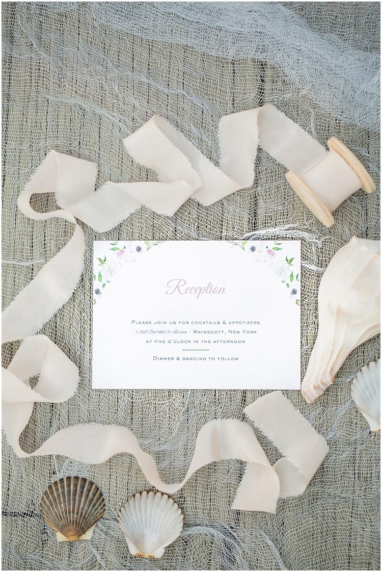 Hamptons Romantic Watercolor Wedding Invitation Reception Card