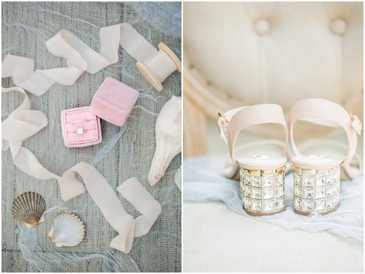 Hamptons Nautical Wedding Ring Box and Bridal Shoes