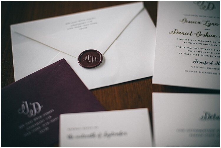 Burgundy Wedding Invitation Wax Seal