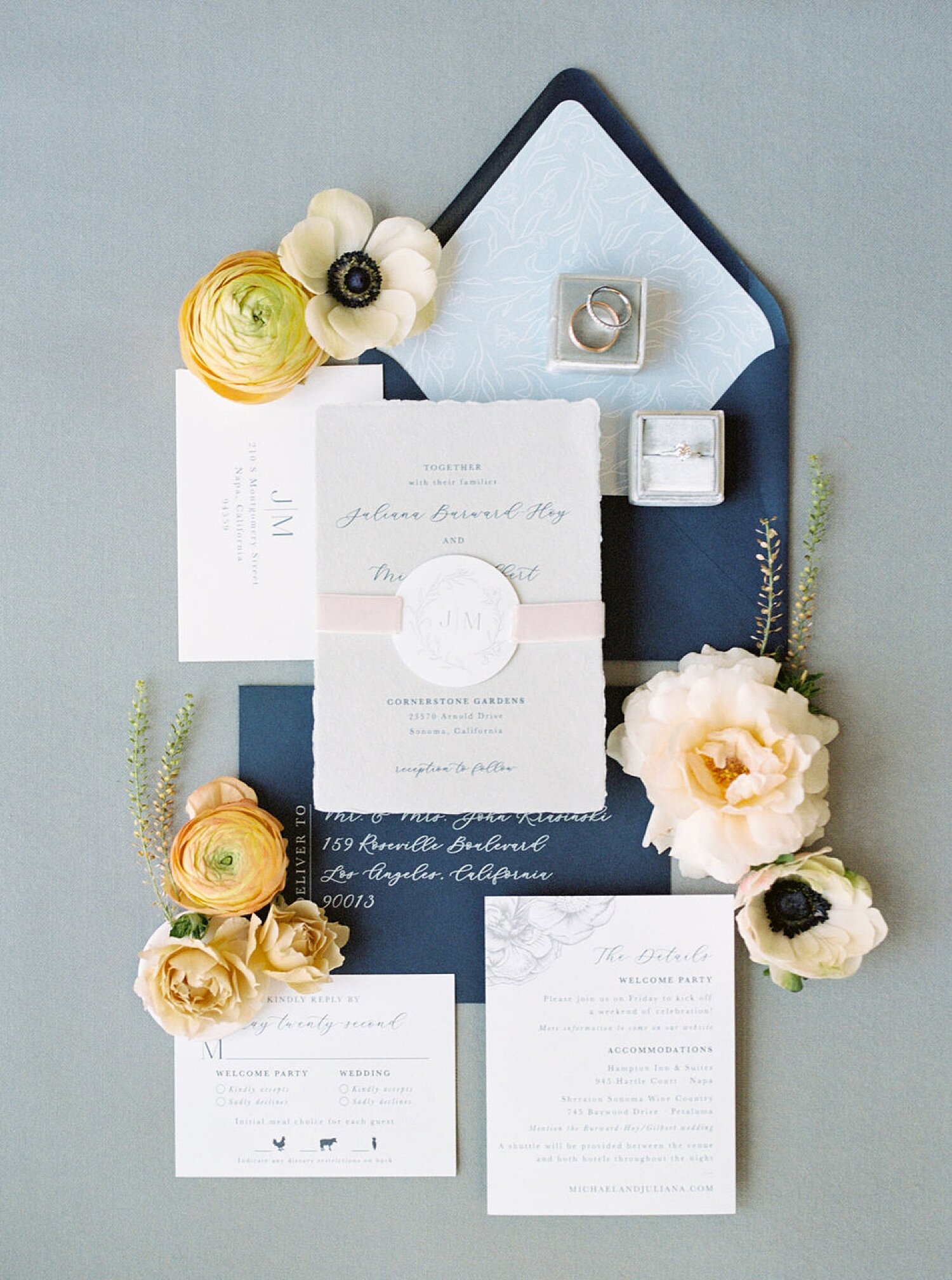 Sonoma Handmade Paper Custom Wedding Invitation