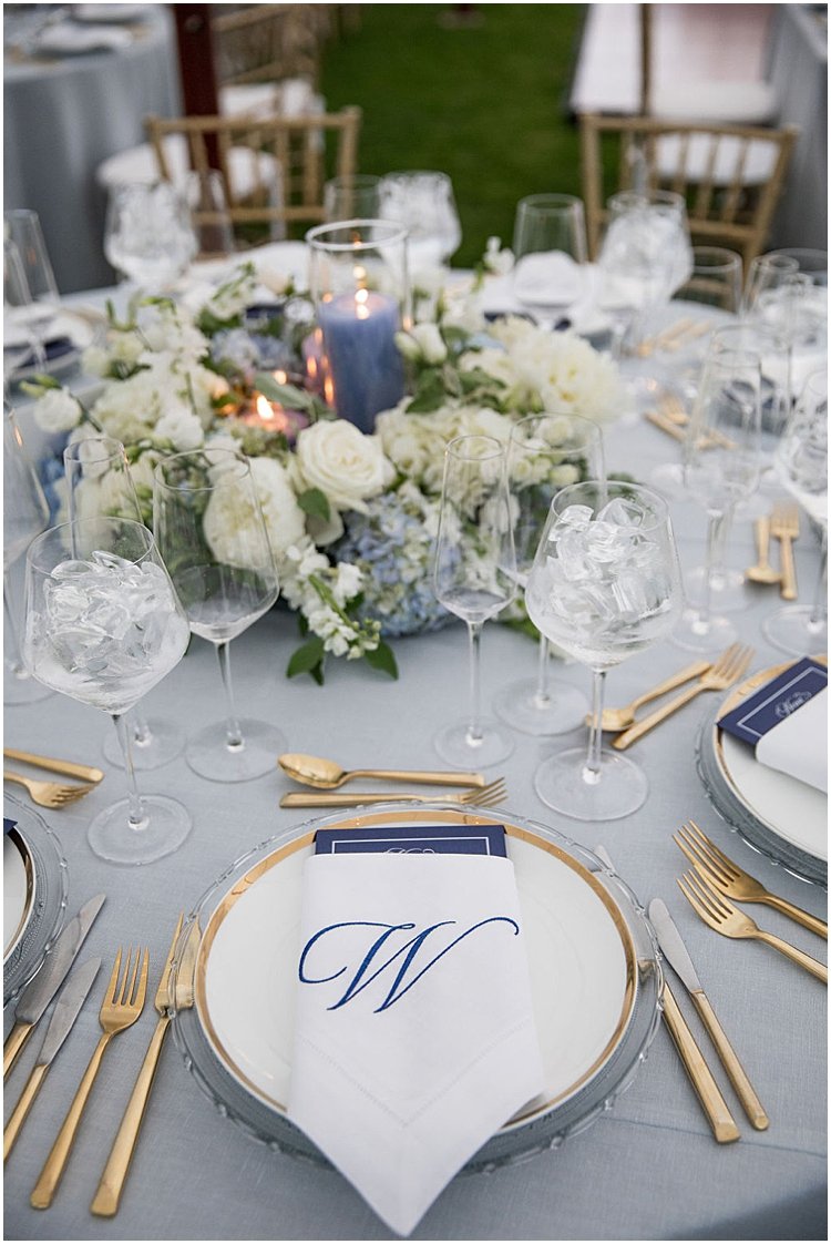 nautical monogram wedding napkins