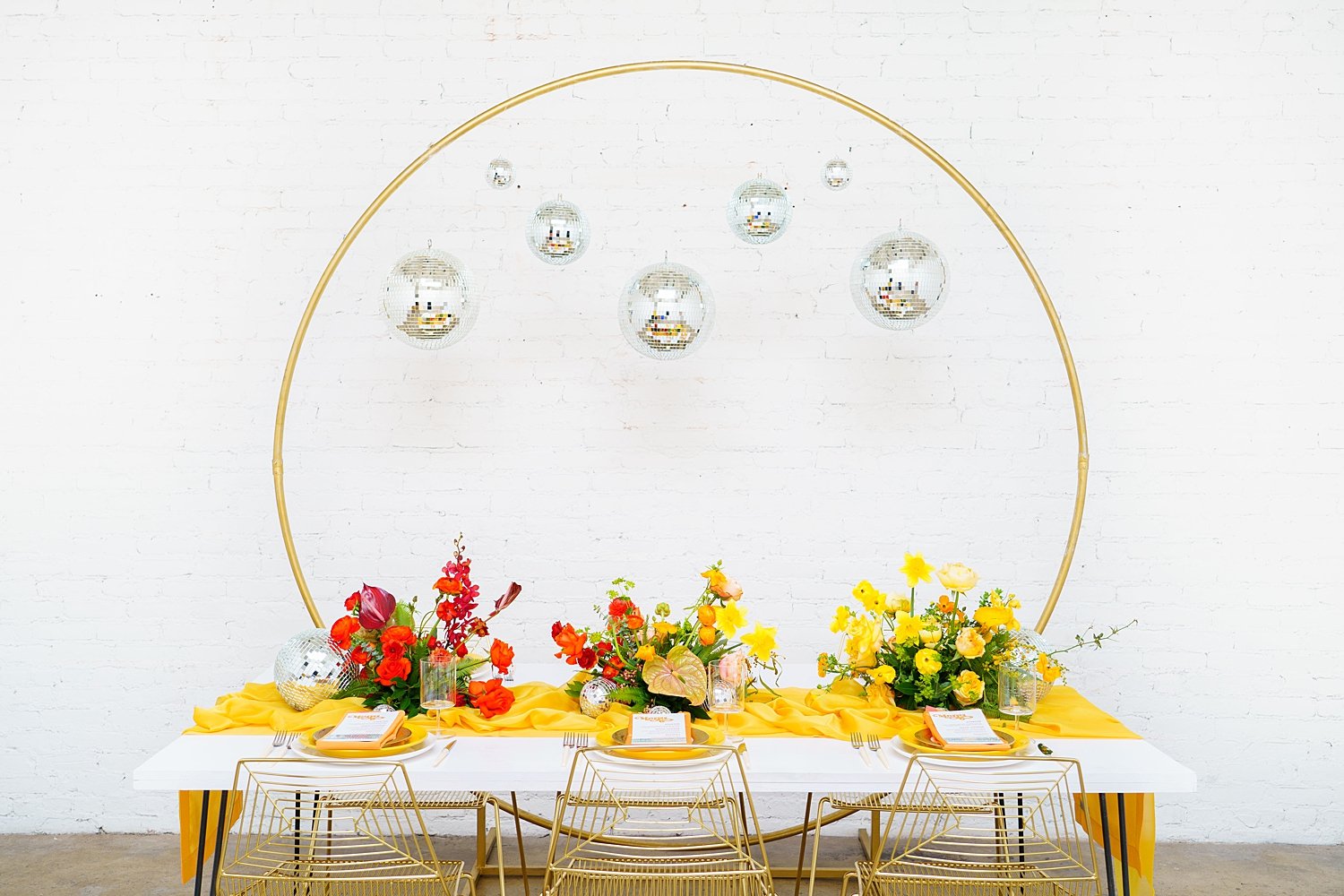 DTLA Disco Ball Wedding Table Decor