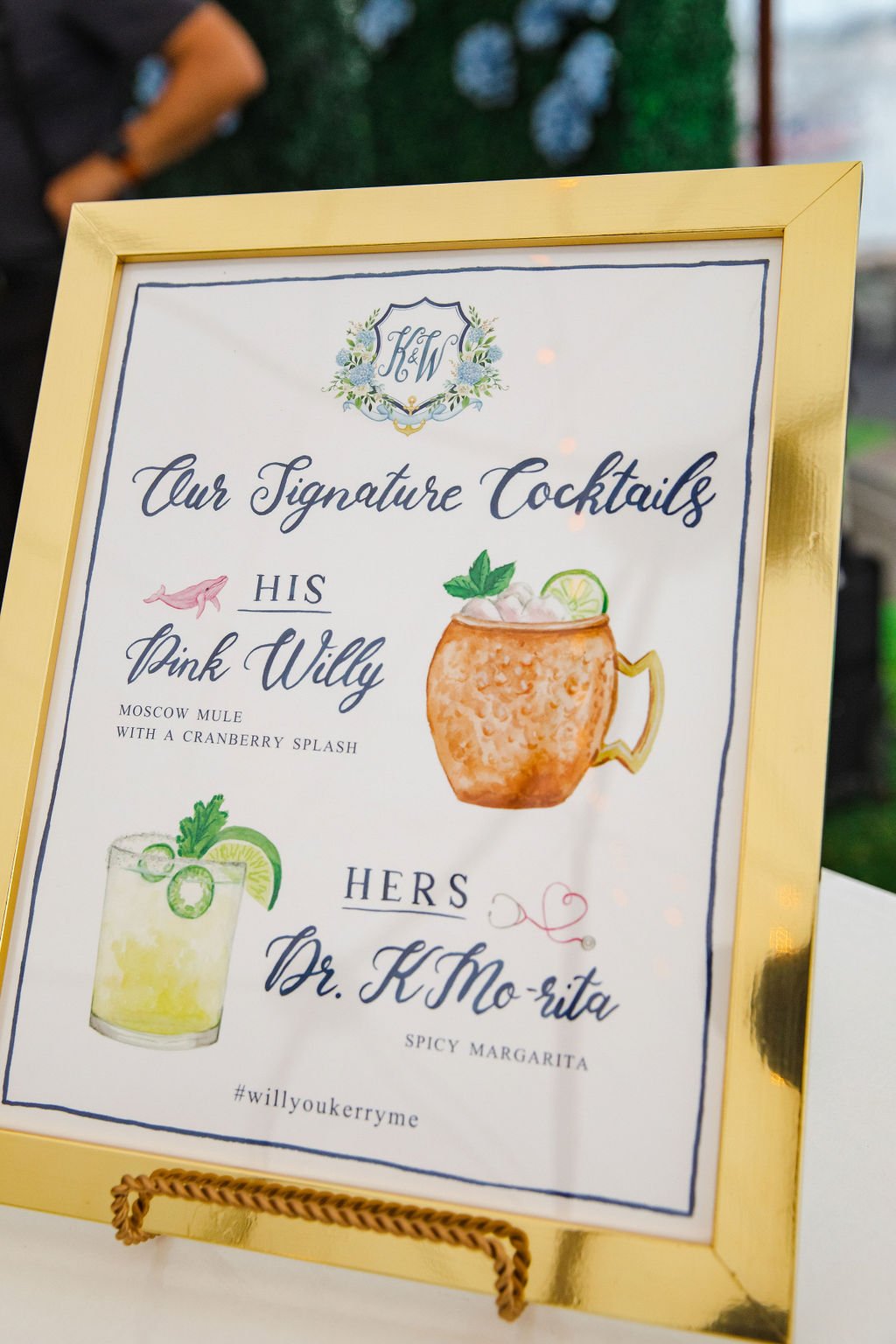 Watercolor Signature Cocktail Sign