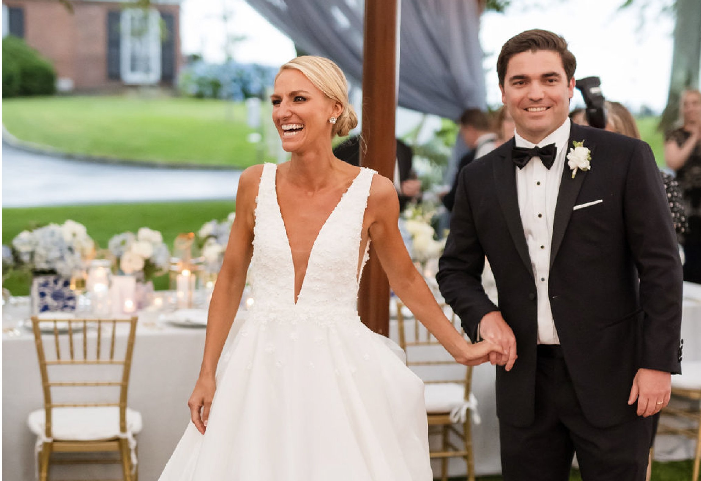 Black tie wedding couple