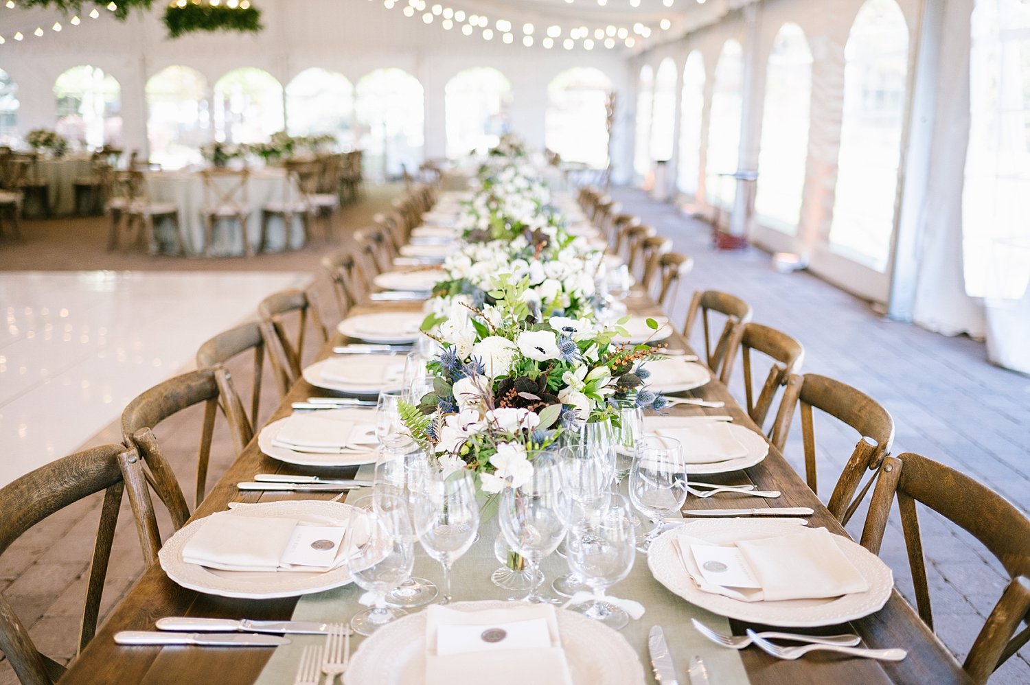 Elegant Rustic Long Wedding Tables