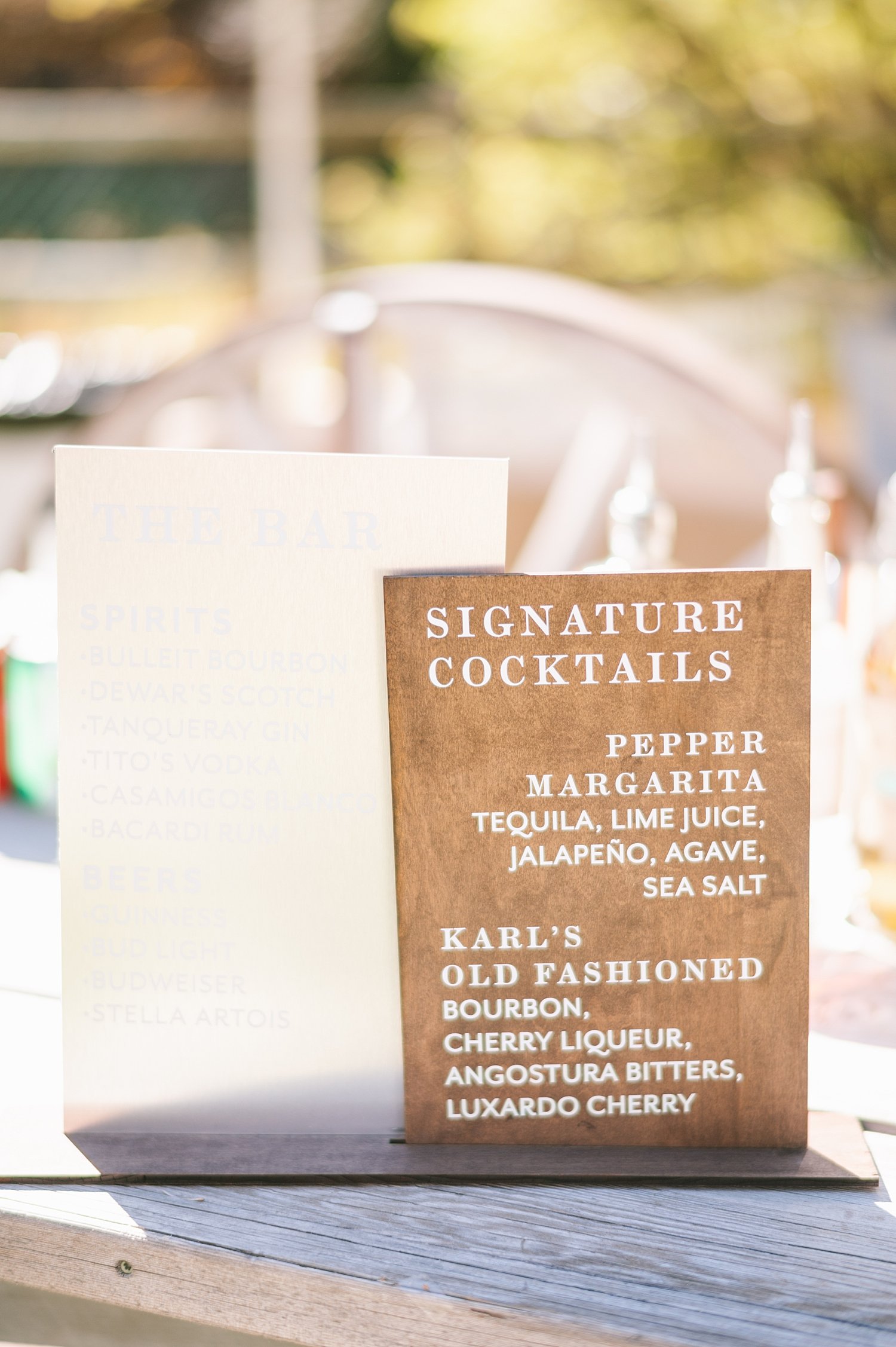 Wedding Wood Cocktail Sign