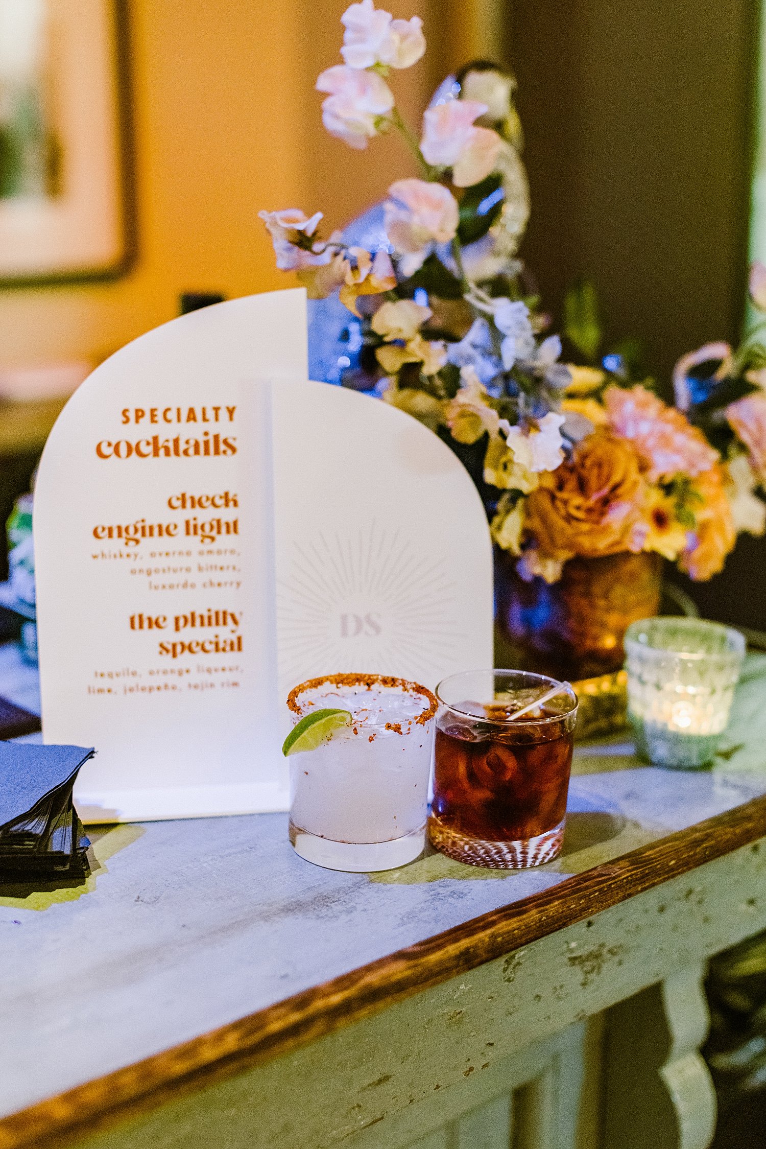 Custom Shape Wedding Cocktail Sign