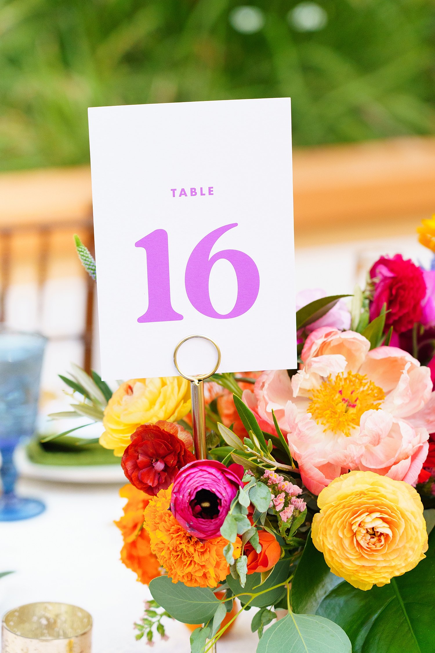 Modern Purple Wedding Table Numbers