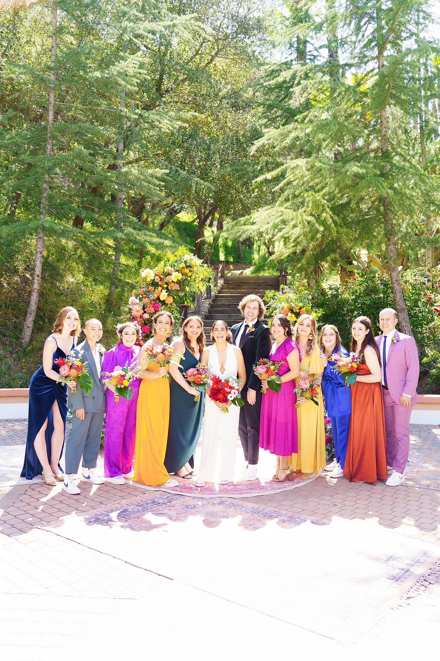Rancho Las Lomas Colorful Wedding Party