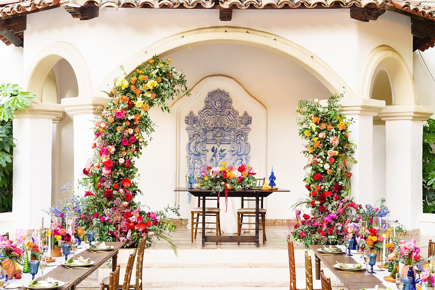 Rancho Las Lomas Floral Wedding Reception