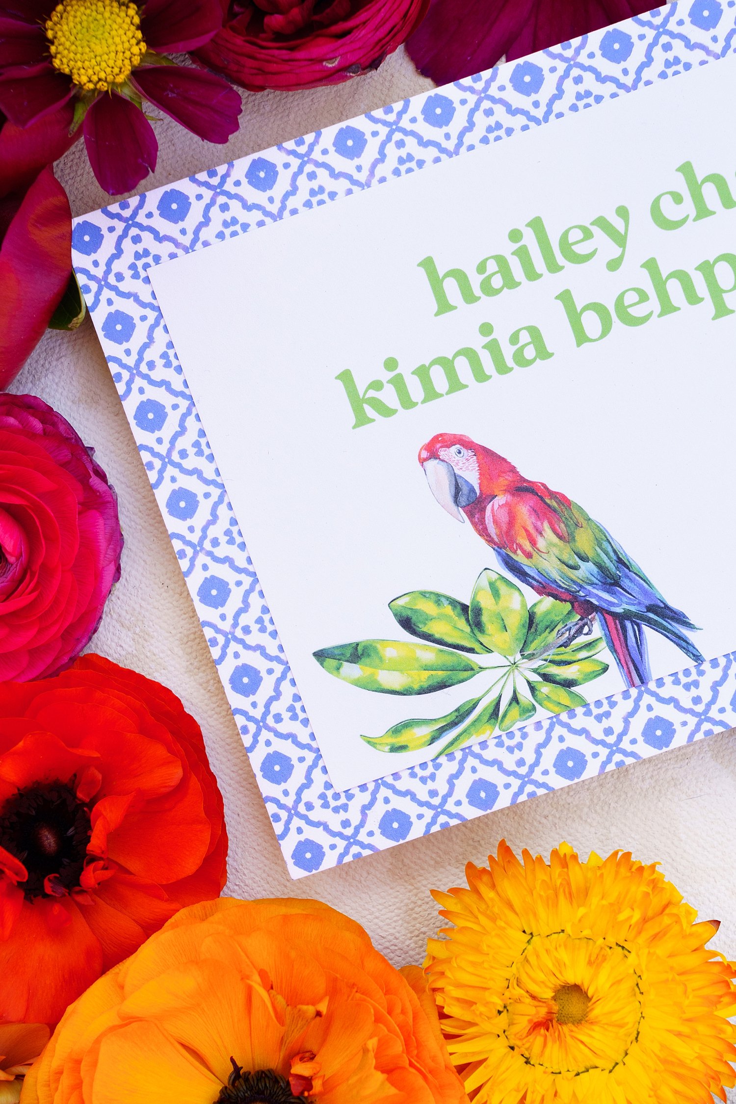 Tropical Parrot Wedding Invitation