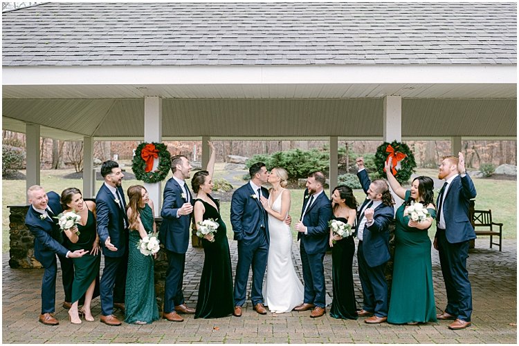 Winter Velvet Green Wedding Party