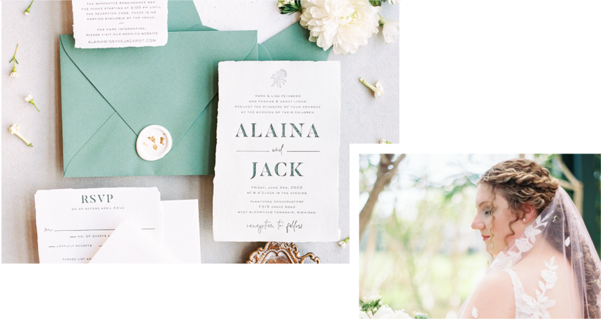 handmade paper letterpress wedding invite